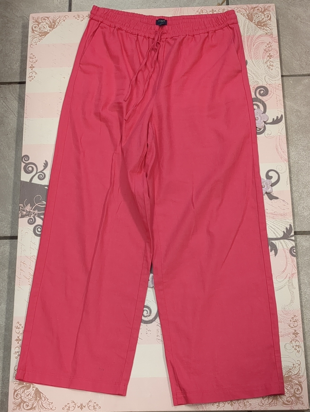 J Crew Women's Bright Pink Pull-On Pants